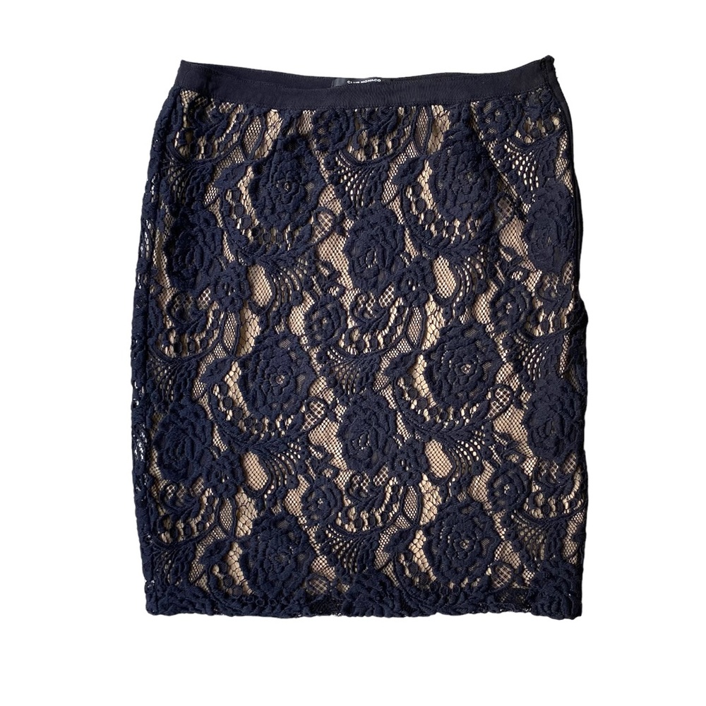 CLUB MONACO Black Lace Overlay Skirt, Size 6